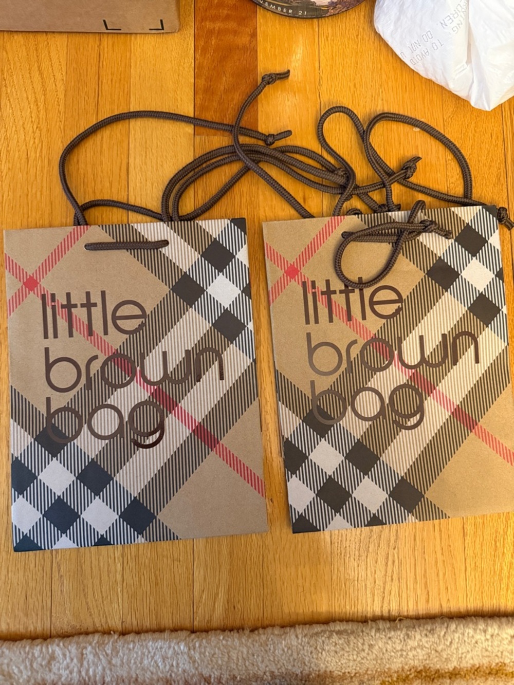 Burberry Brown Plaid Little Brown Bag Set